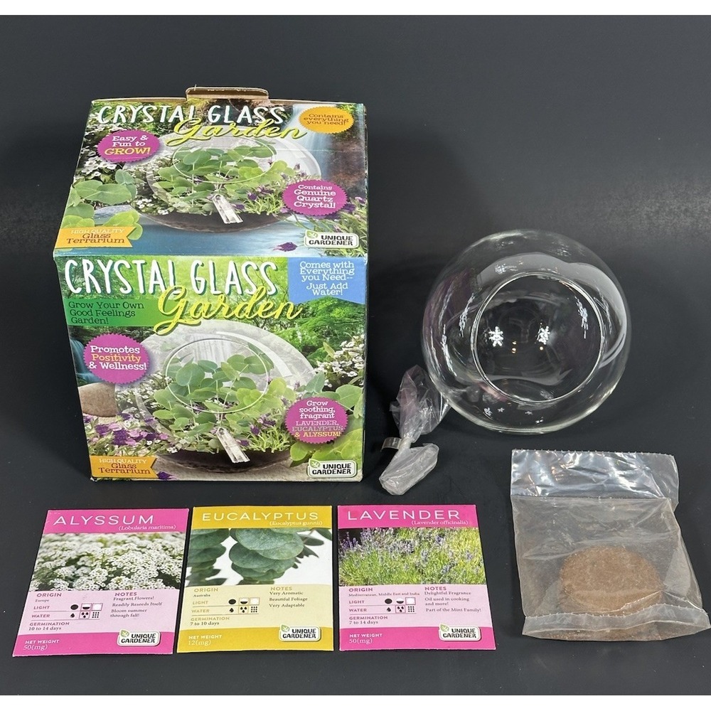 New Unique Gardener Glass Terrarium Crystal Glass Garden Quartz Crystal Ages 4+